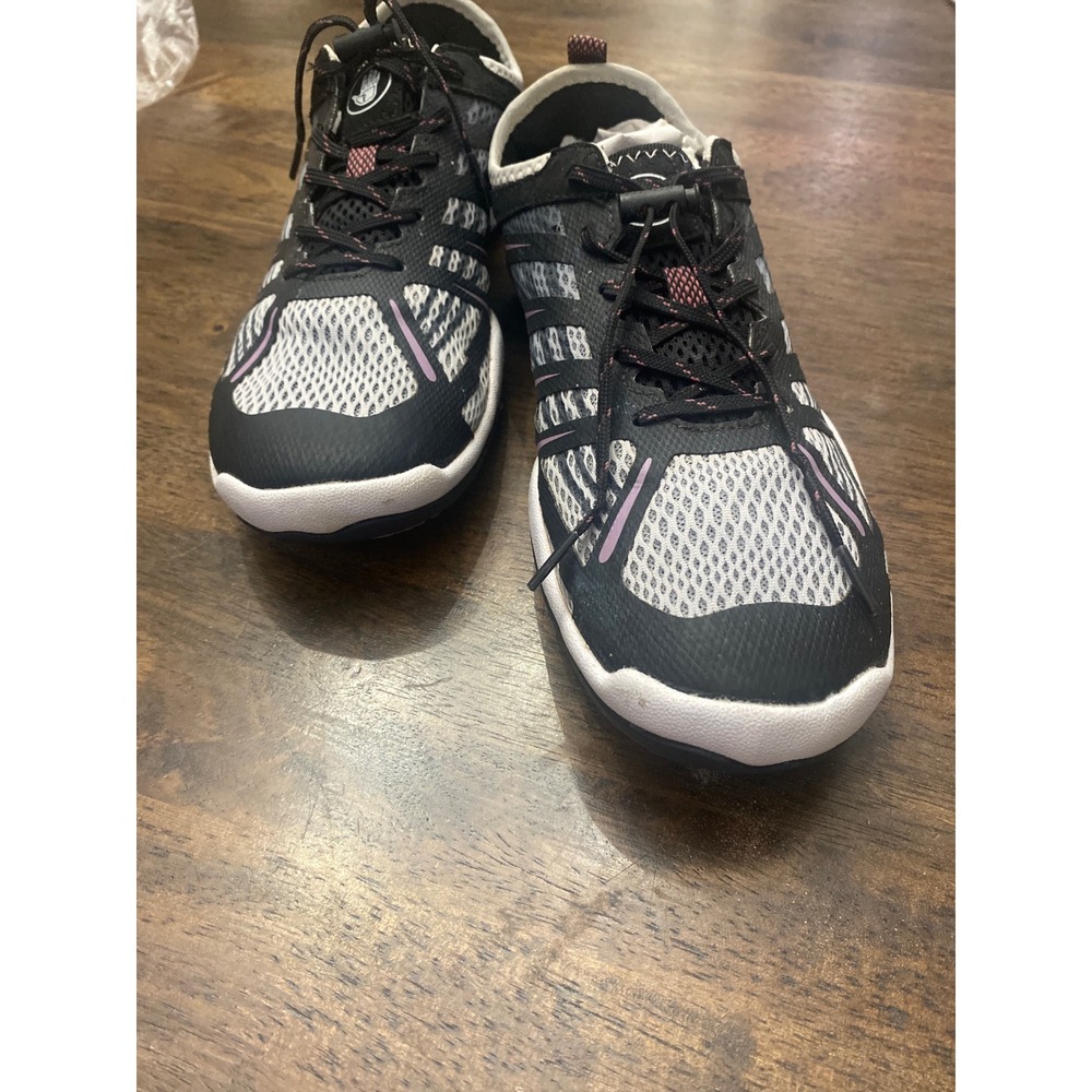 Body Glove Women Water Shoes Black Purple Mesh Bungee Lace Athletic Sneakers